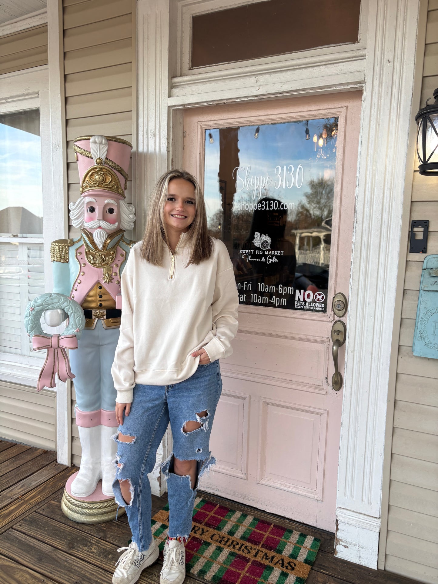 DOORBUSTER Soft Sand Snuggle Zip Pullover