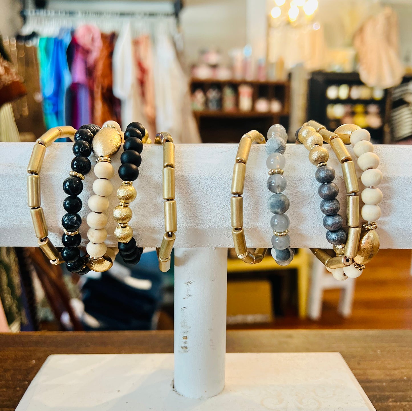 Golden Muse Beaded Bracelet Stack