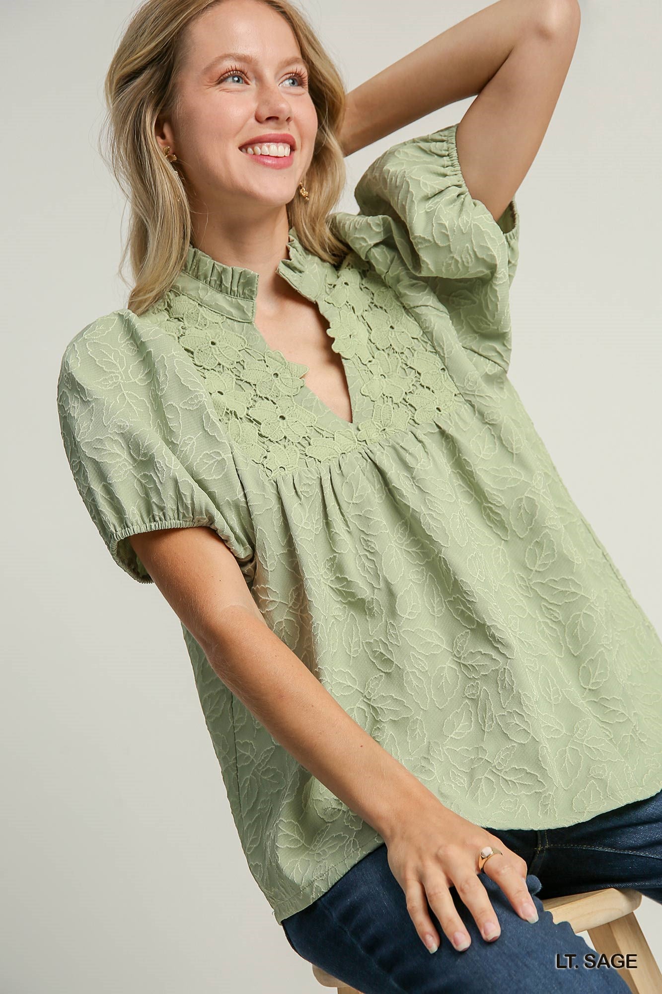 Sadie Lace Neck Top - Shoppe3130
