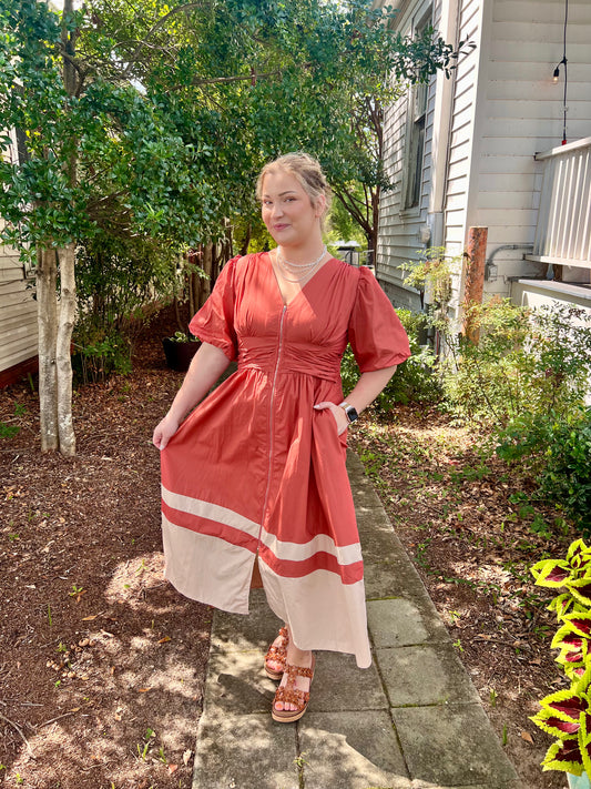 Autumn Glow Midi Dress in Curvy