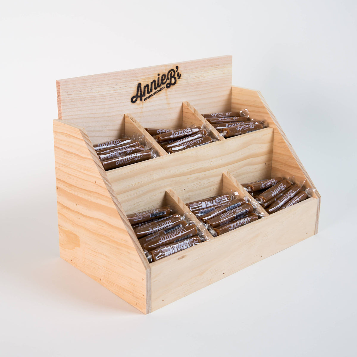 Annie B's - Wooden Caramel Display for Bulk Caramel - Handmade in USA!: 4 Pocket Display