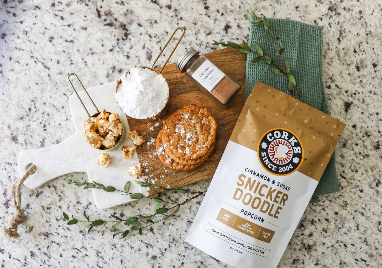 Corks Popcorn - Cinnamon and Sugar Snickerdoodle Popcorn - 3.0oz - Shoppe3130