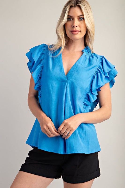 Just The Way You Are Flutter Sleeve Top