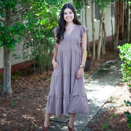 FINAL SALE Katie Crush Pocketed Tier Dress