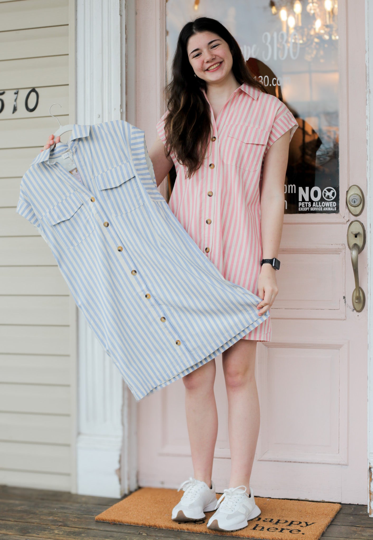 Candy Stripe Pocketed Dress - Shoppe3130
