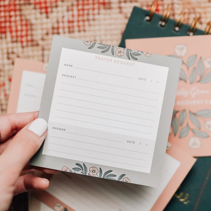 Teal Floral-Prayer Request Cards (The Daily Grace Co.)