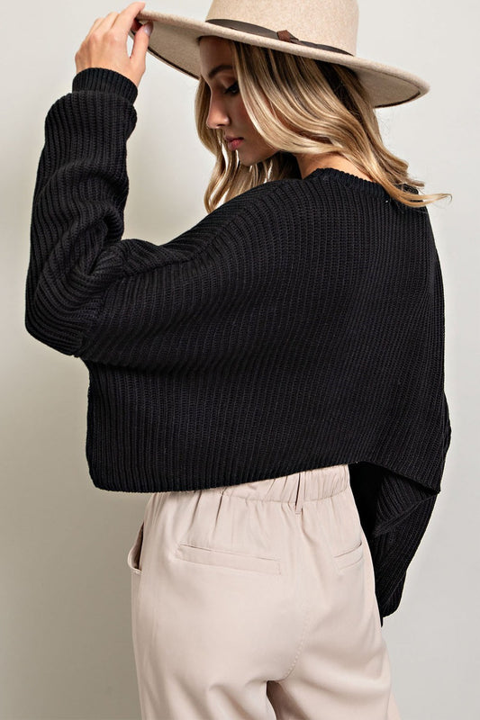 FINAL SALE Longing for The Weekend Cropped Knit Sweater