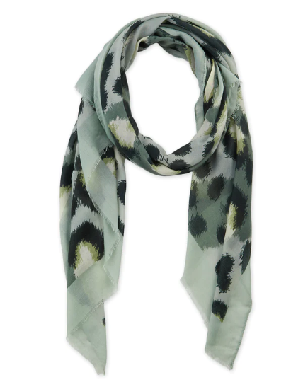 Green Leopard Print Scarf