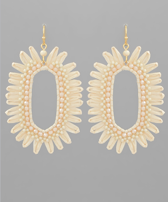 Rayne Raffia Hexagon Earrings