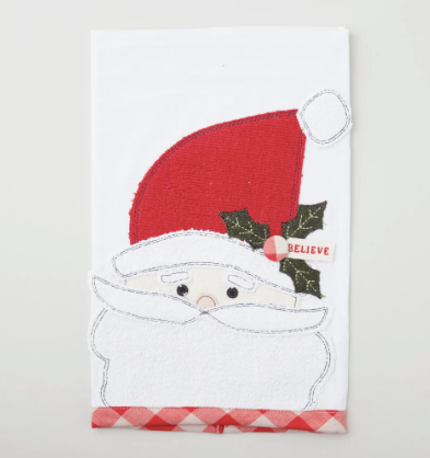 Folk Art Santa Believe – Kitchen Tea Towel