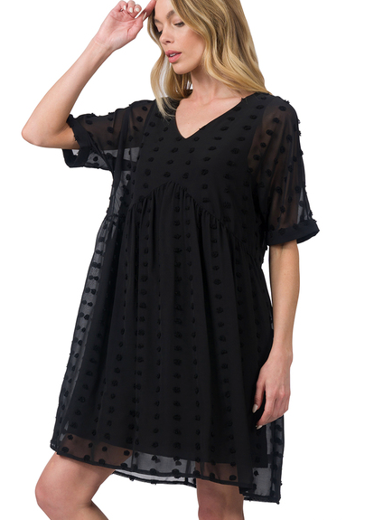 FINAL SALE Vivian Swiss Dot Babydoll Dress
