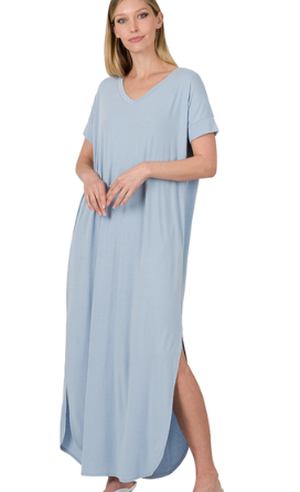 My Casual V Neck T-Shirt Maxi Dress