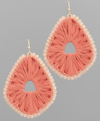 Teagan Wrapped Raffia Beaded Earrings