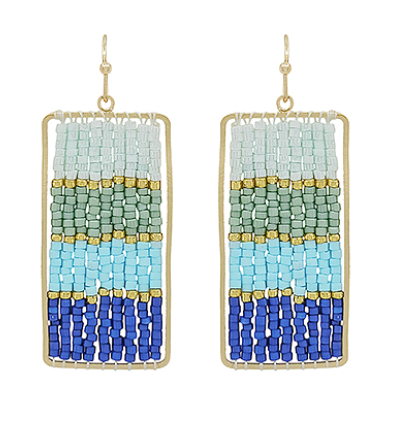 Seed Bead Rectangle Earrings