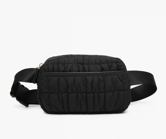 Chrissy Quilted Puffy Belt Bag w/ Nylon Strap