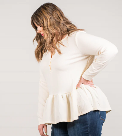 Hey Baby Doll Top in Taupe