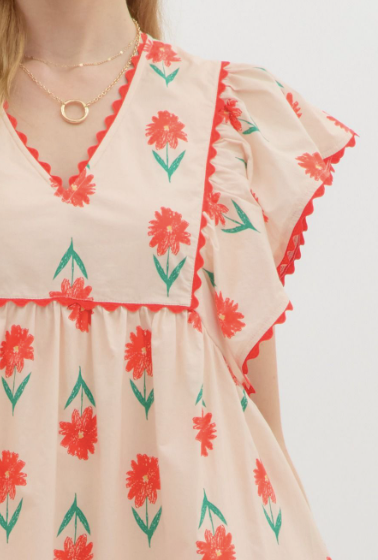 FINAL SALE Retro Daisy Cream Mini Dress