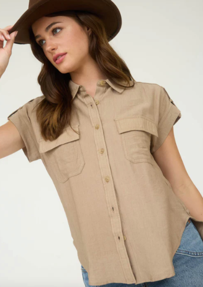 FINAL SALE Raelyn Button Up Lightweight Top