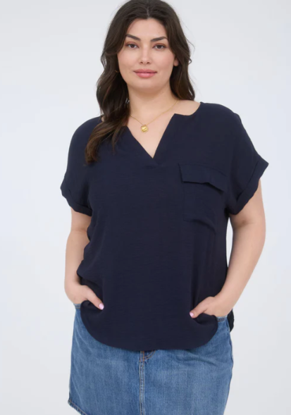 Hayden Curvy Navy Top