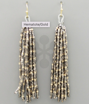 Tassel Drop Earrings in Hematote Gold