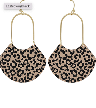 Luxe Leopard Teardrop Earrings in Gold