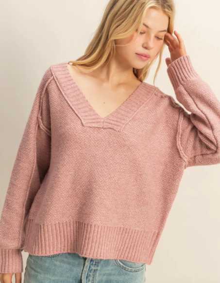 Making Me Blush Pullover Sweater - Shoppe3130