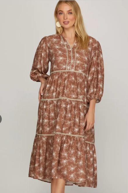 Not Being Quiet Floral Dress Midi