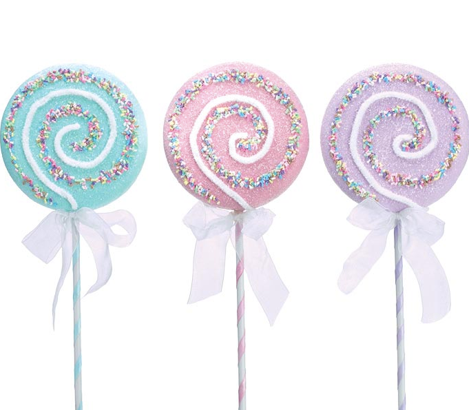 Assorted Pick Pastel Lollipops With Ribbon