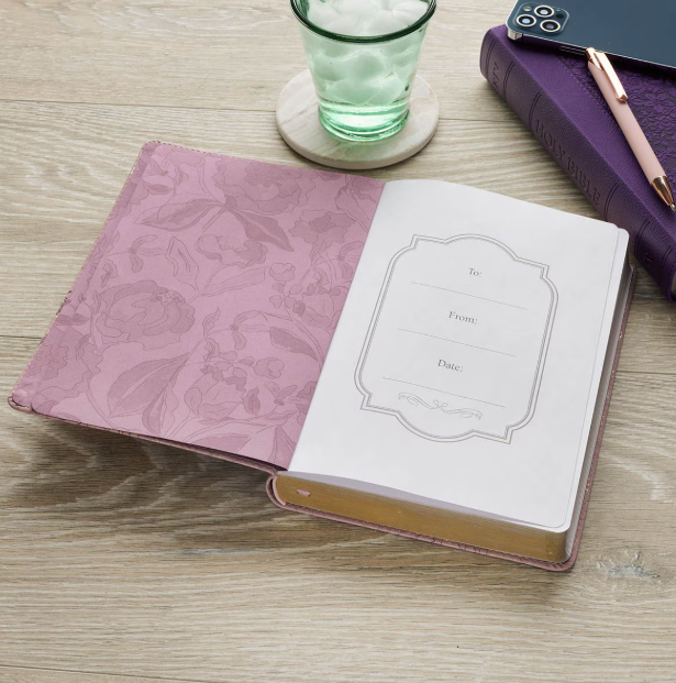 Strength and Dignity Dusty Purple Floral Faux Leather Classic Journal - Proverbs 31:25 - Shoppe3130