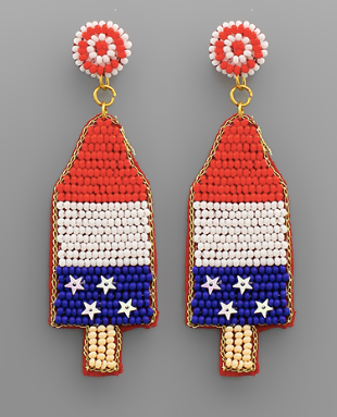 USA Flag Ice Cream Bar Earrings - Shoppe3130