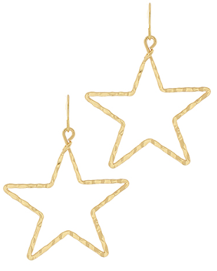 Textured Star Outline Earrings - Shoppe3130
