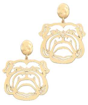 Bulldog Filigree Drop Earring