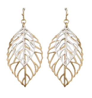 Filitree 2 Layer Leaf Earrings