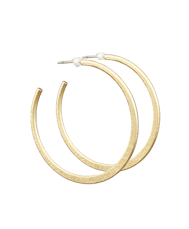 Scratched Gold 40MM Hoop Earrings