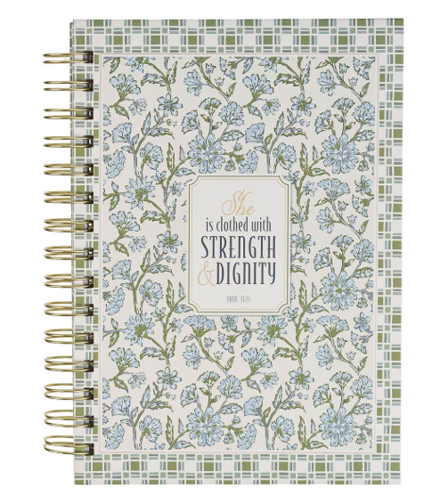 Strength Dignity Blue Cottage Spiral Journal Prov 31:25