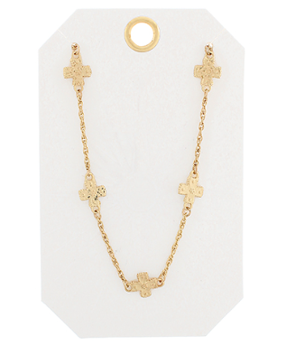 Minimal Multi Cross Chain Necklace - Shoppe3130