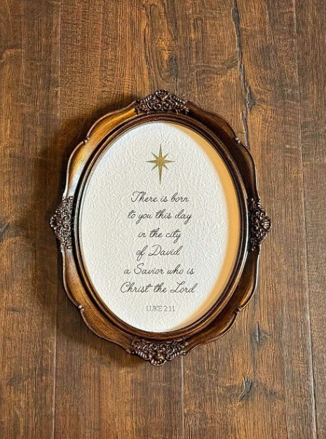 Luke 2:11 Oval Wall Frame