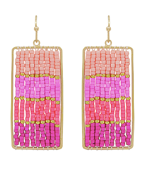 Seed Bead Rectangle Earrings