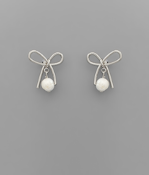 Stella Pearl Bow Earrings
