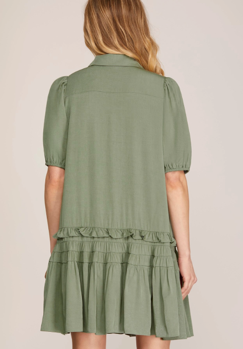 Sweet Slate Ruffle Dress