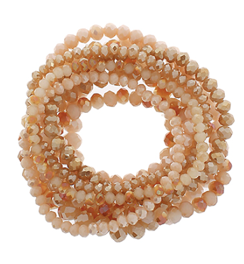 Diamond Cut Beaded Bracelet Stack