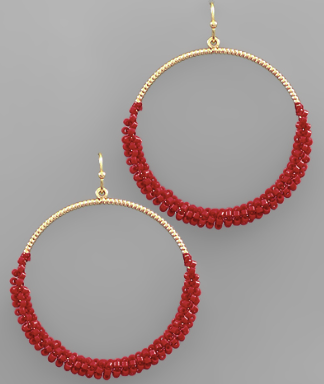 Freya Half Beaded Hoop Earrings - Shoppe3130