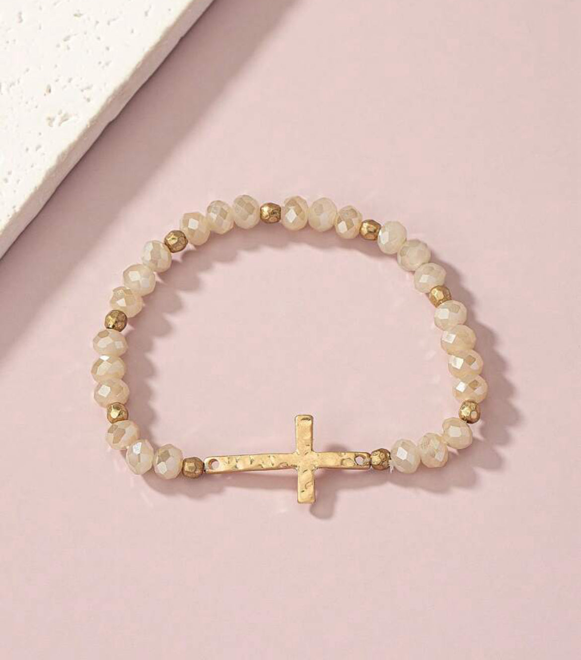Beaded Single Cross Bracelet - Shoppe3130