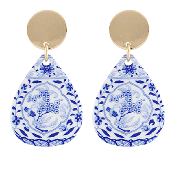 Chinoiserie Round Earrings