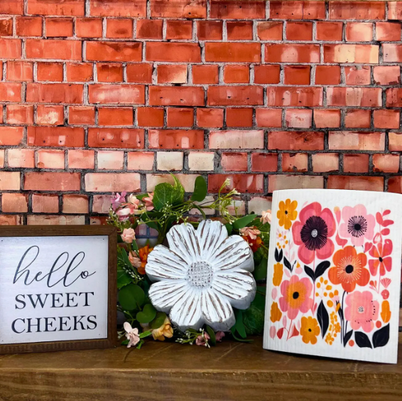 Flower Garden Swedish Dishcloth