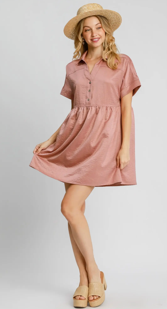 Mauve Monday Washed Satin Dress