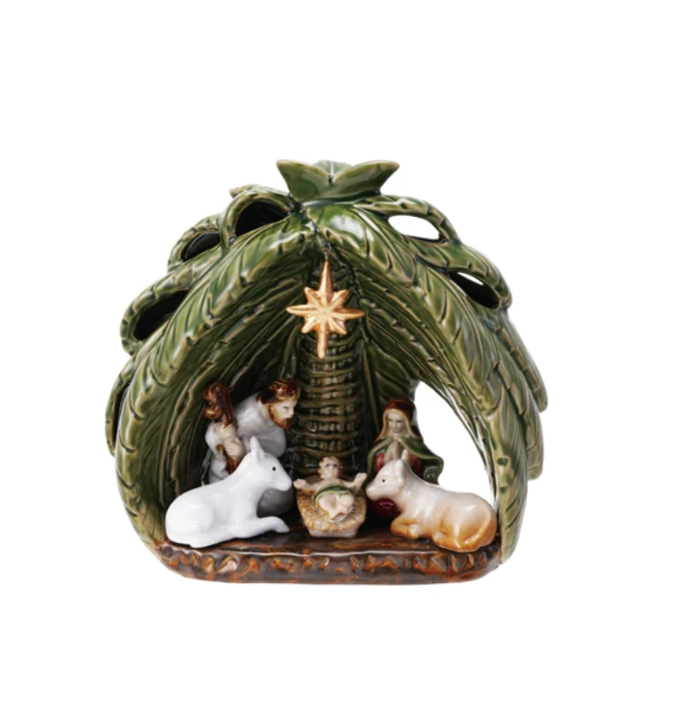 Stoneware Vintage Reproduction Nativity, Set of 6