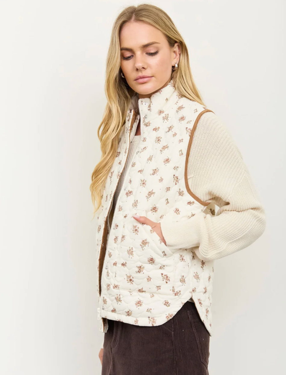 Mia Floral Quilted Vest