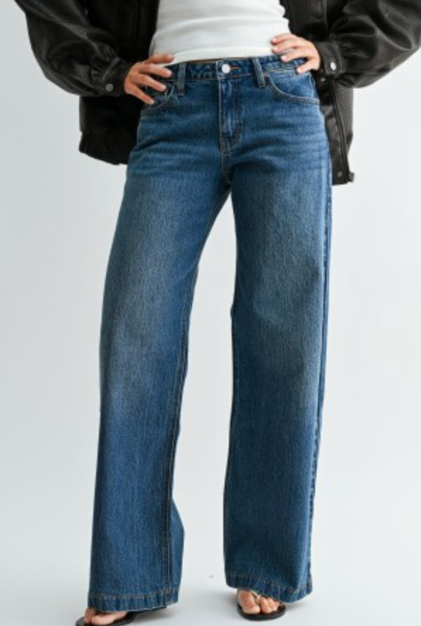 Just Black Denim Low Rise Baggy Denim Jeans
