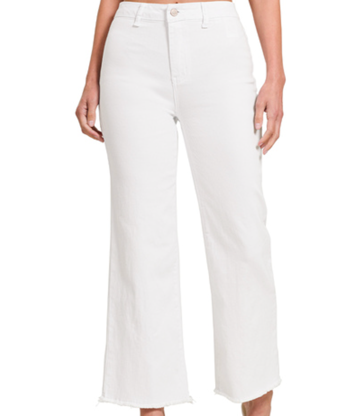 Ava Acid Washed Frayed Hem Straight Wide Leg Denim - Shoppe3130